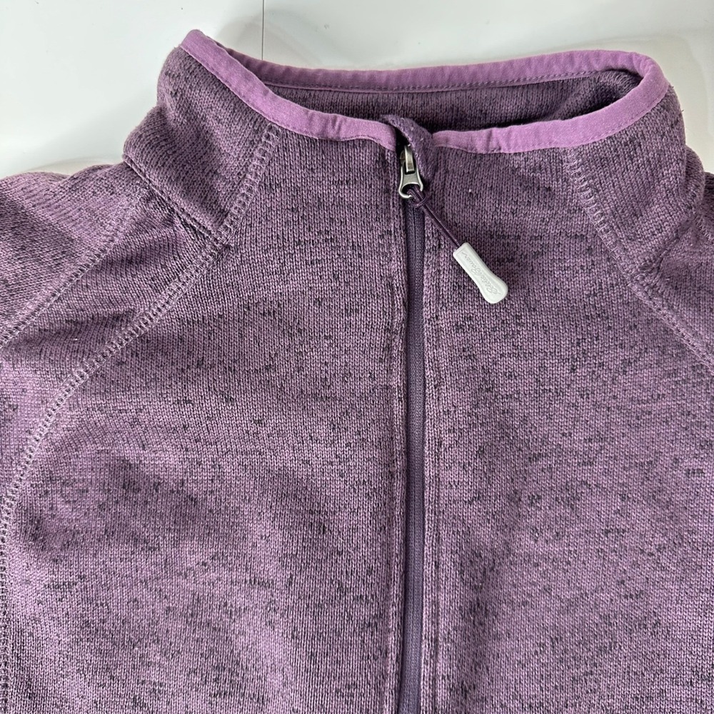 Eddie Bauer Fleece Pullover Heathered Purple Quarter Zip Jacket Gorpcore Sz 2XL - Picture 10 of 16